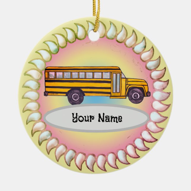 Décoration En Céramique Autobus scolaire  (Devant)
