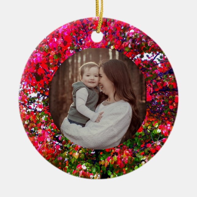 Décoration En Céramique Automne Changement de Feuille, arbres impressionni (Devant)