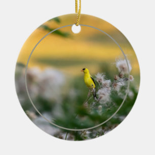 Décoration En Céramique Automne Goldfinch Et Thistle