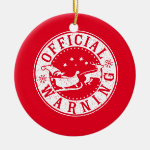 Décoration En Céramique avertissement officiel père Noël liste de vilain