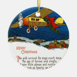 Décoration En Céramique Avion de Noël Vintage