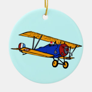 Décoration En Céramique Avion de Père Noël
