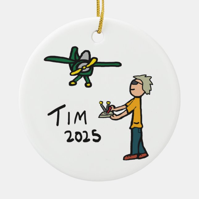 Décoration En Céramique Avion RC - Tim (Devant)