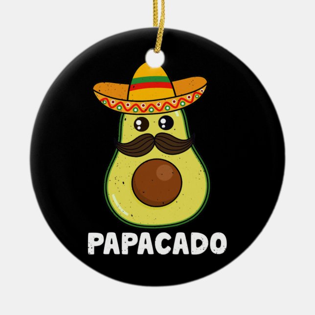 Décoration En Céramique Avocado Papa Vegan Guacamole Papacado Sombrero (Devant)