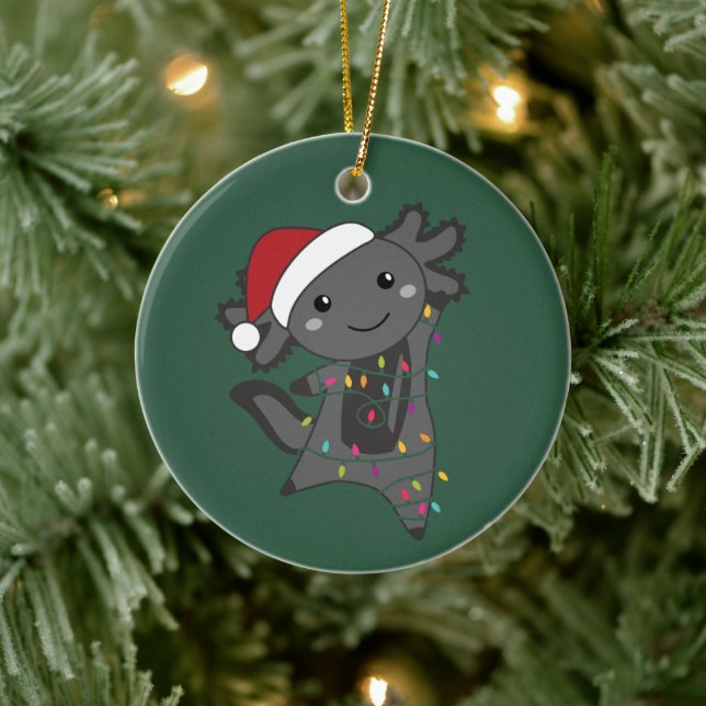 Décoration En Céramique Axolotl Joyeux Noël Animaux d'hiver Axolotls Ba (Arbre)