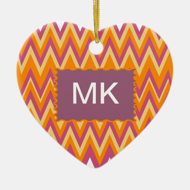 Décoration En Céramique Aztec Tribal ZigZag (Devant)