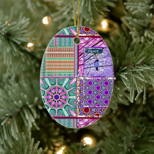 Décoration En Céramique Azulejos Carreaux géométriques avec Oiseau de Paix (Arbre)