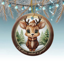 Décoration En Céramique Baby Deer Antlers Animal Character Christmas 🦌🎄
