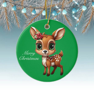 Décoration En Céramique Baby Deer, Fawn, Doit 🦌 🎄 Joyeux Noël