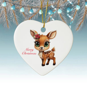 Décoration En Céramique Baby Deer, Fawn, Doit 🦌 🎄 Joyeux Noël