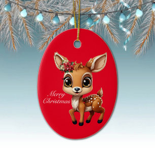 Décoration En Céramique Baby Deer, Fawn, Doit 🦌 🎄 Joyeux Noël