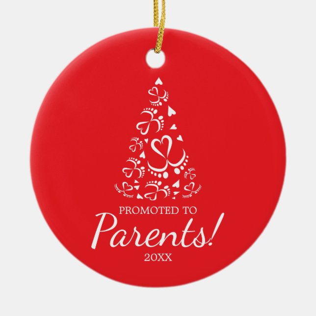 Décoration En Céramique Baby feet forming Christmas tree,first Christmas (Devant)