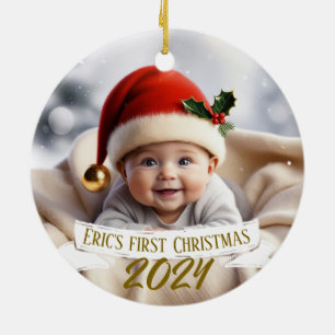 Décoration En Céramique Baby First Christmas mignonne Fox