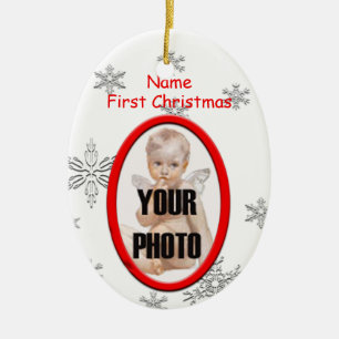 Décoration En Céramique Baby First Christmas Photo Frame Ornament