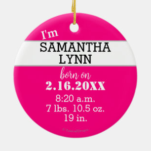 Décoration En Céramique Baby Girl Name Bonjour au monde Rose bleu