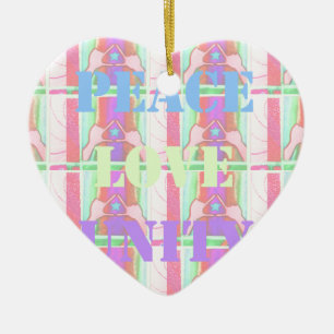 Décoration En Céramique Baby Kids Peace Love Unity Hakuna Matata design.p