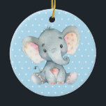 Décoration En Céramique Baby shower éléphant garçon bleu<br><div class="desc">Boy Elephant Baby shower Bleu céramique ornement</div>
