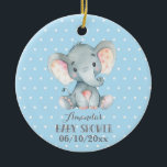 Décoration En Céramique Baby shower éléphant garçon bleu et gris<br><div class="desc">Boy Elephant Baby shower Bleu et gris céramique ornement</div>