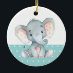 Décoration En Céramique Baby shower Eléphant Turquoise Aqua Turquoise<br><div class="desc">Cute Elephant Baby shower Turquoise Aqua Turquoise céramique Ornement</div>