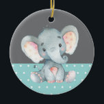 Décoration En Céramique Baby shower Eléphant Turquoise Aqua Turquoise<br><div class="desc">Cute Elephant Baby shower Turquoise Aqua Turquoise céramique Ornement</div>