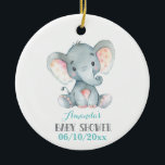 Décoration En Céramique Baby shower Eléphant Turquoise Aqua Turquoise<br><div class="desc">Cute Elephant Baby shower Turquoise Aqua Turquoise céramique Ornement</div>