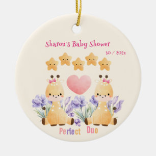 Décoration En Céramique Baby shower jumeau Baby shower de la Giraffe mig
