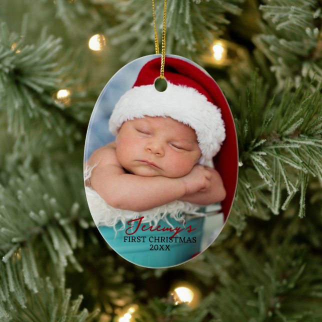Décoration En Céramique Baby's First Christmas Double Sided Photo Oval (Arbre)