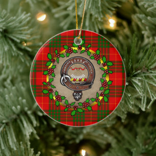 Décoration En Céramique Badge de clan Cameron & Noël Tartan Personnalisé