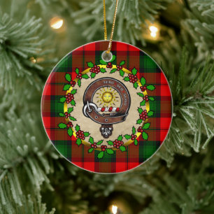 Décoration En Céramique Badge de clan Kerr & Noël Tartan Personnalisé