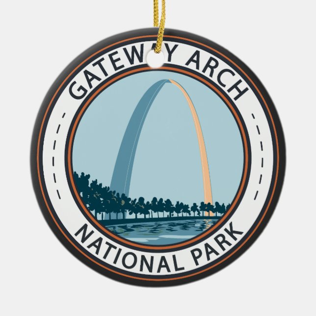 Décoration En Céramique Badge du parc national Gateway Arch (Devant)