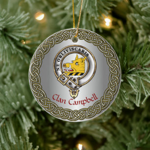 Décoration En Céramique Badge et tartan de clan Campbell personnalisé This