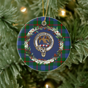 Décoration En Céramique Badge et tartan du clan Agnew Noël personnalisé