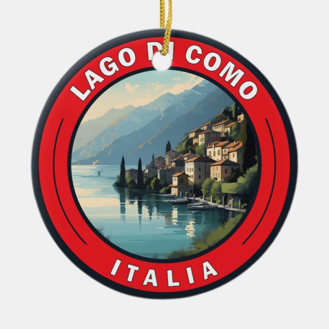 Décoration En Céramique Badge Lago di Como Italie (Devant)