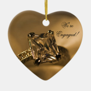 Décoration En Céramique Bague Fiançailles  de diamant coupée Princesse