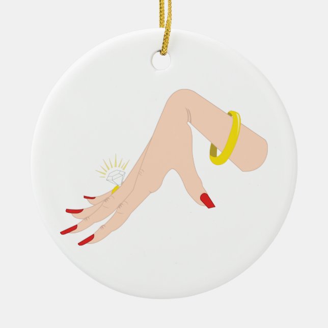 Décoration En Céramique Bague main fiançailles (Devant)