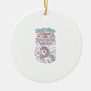 Décoration En Céramique Baisers de licorne et voeux d'arc-en-ciel Raisin p