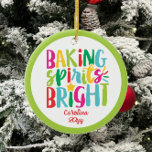 Décoration En Céramique Baking Spirits Bright Colorful Noël Traitements<br><div class="desc">Ce design de Noël présente le texte "faire cuire des esprits brillants" dans une typographie amusante et colorée. Cliquez sur le bouton personnaliser pour plus de flexibilité dans l'ajout/modification du texte et/ou des graphiques ! Des variantes de cette conception ainsi que des produits de coordination sont disponibles dans notre boutique,...</div>