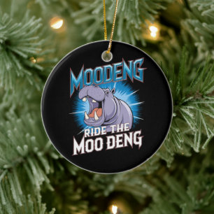Décoration En Céramique Balade à dos d'hippopotame de MOO DENG The MOO DEN