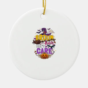 Décoration En Céramique Balai Cheveux N'importe Halloween Sorcière Chapeau