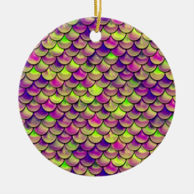 Décoration En Céramique Balances violettes et vertes (Devant)