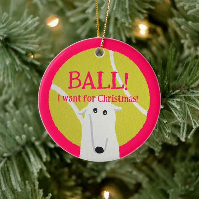 Décoration En Céramique BALL! I want for Christmas! : Borzoi (Arbre)
