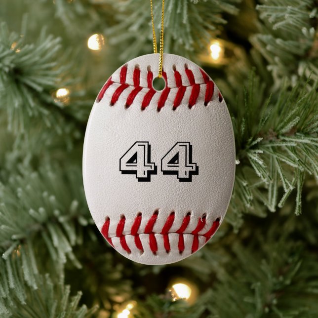 Décoration En Céramique Balle de baseball blanche classique avec numéro de (Arbre)