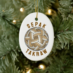 Décoration En Céramique Balle tissée de Sepak Takraw