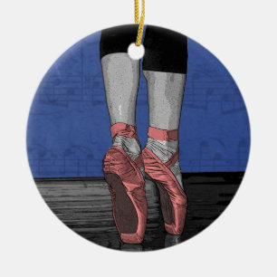 Décoration En Céramique Ballerina dans les chaussures Pink Pointe