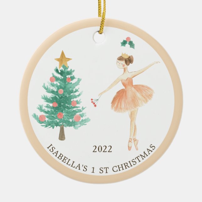 Décoration En Céramique Ballerina Girl's 1st Christmas Ornament (Devant)