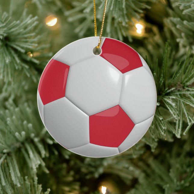 Décoration En Céramique Ballon de foot | Rouge foncé (Arbre)