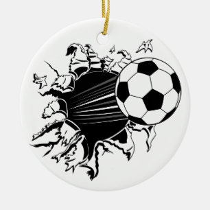 Décoration En Céramique Ballon de football éclatant