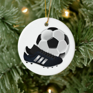Décoration En Céramique Ballon de football et chaussure de Noël