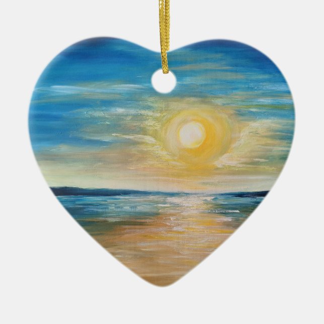 Décoration En Céramique Balnéaire Sunrise Océan Sunset Rayonnant Paysage m (Devant)