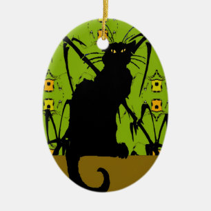 Décoration En Céramique bambou de chat noir